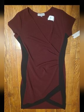 Almost Famous Burgundy and Black Midi Dress XL